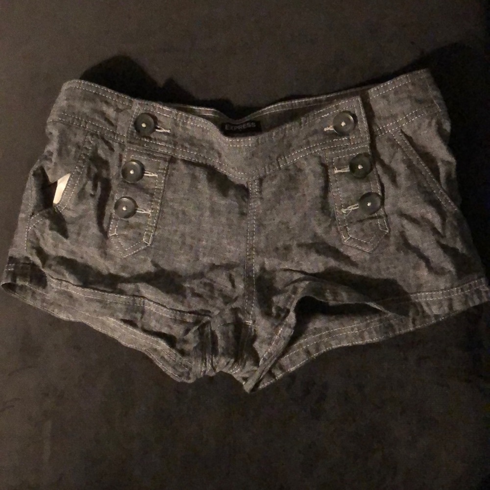 Gray linen shorts